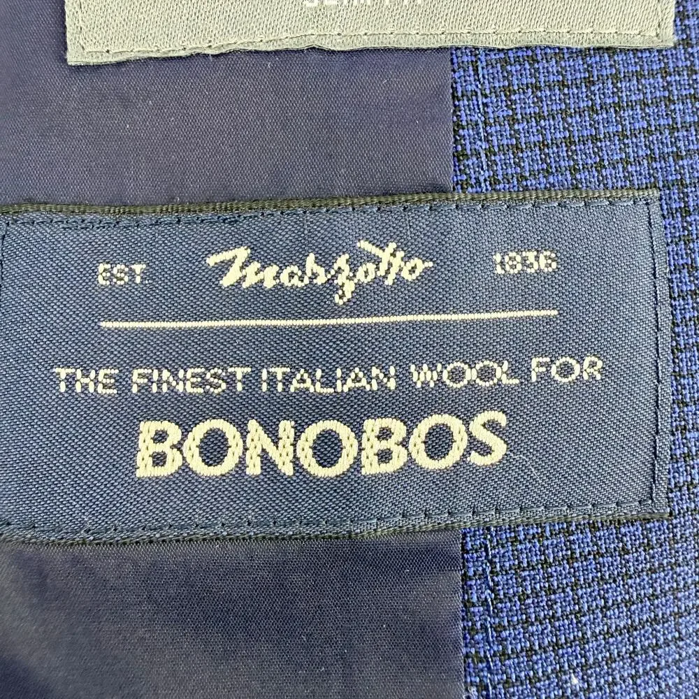 Bonobos Slim Fit Men's 40R Blue Wool Blazer Marzotto Italian Wool Sport Coat